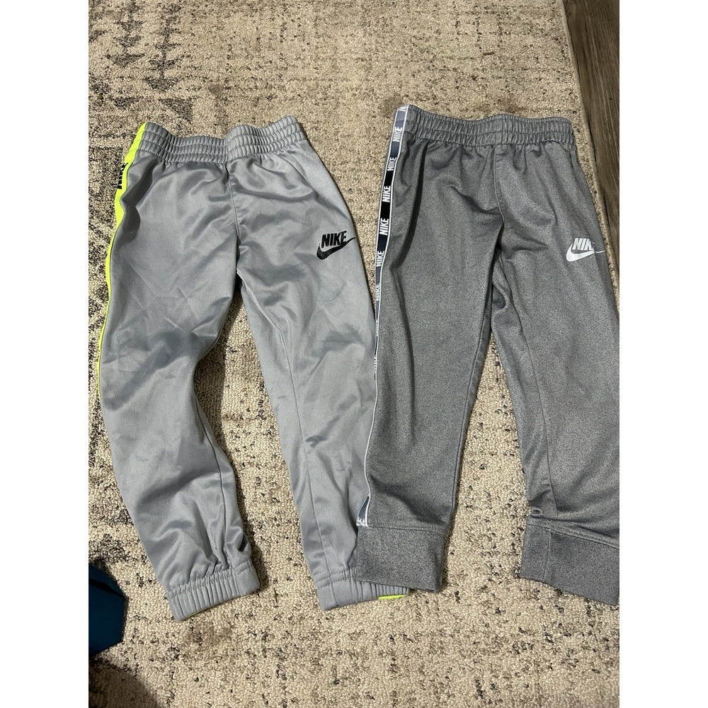 Nike Lot 2 Boy's Youth Gray Sweatpants Joggers Athletic Pants Dri Fit 4t